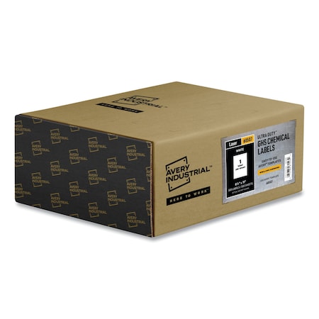 Avery UltraDuty GHS Chemical Waterproof and UV Resistant Labels, 8.5 x 11, White, 500PK 60507